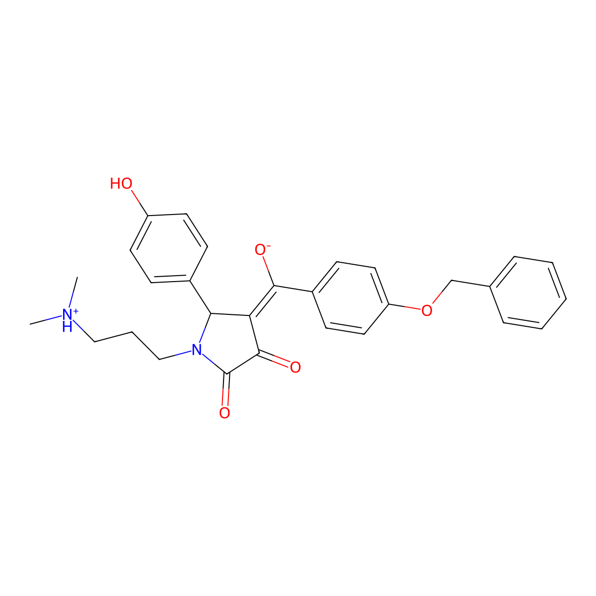 4-[4-(benzyloxy)benzoyl]-1-[3-(dimethylamino)propyl]-3-hydroxy-5-(4-hydroxyphenyl)-2,5-dihydro-1H-pyrrol-2-one molecular structure, CAS 847854-74-4
