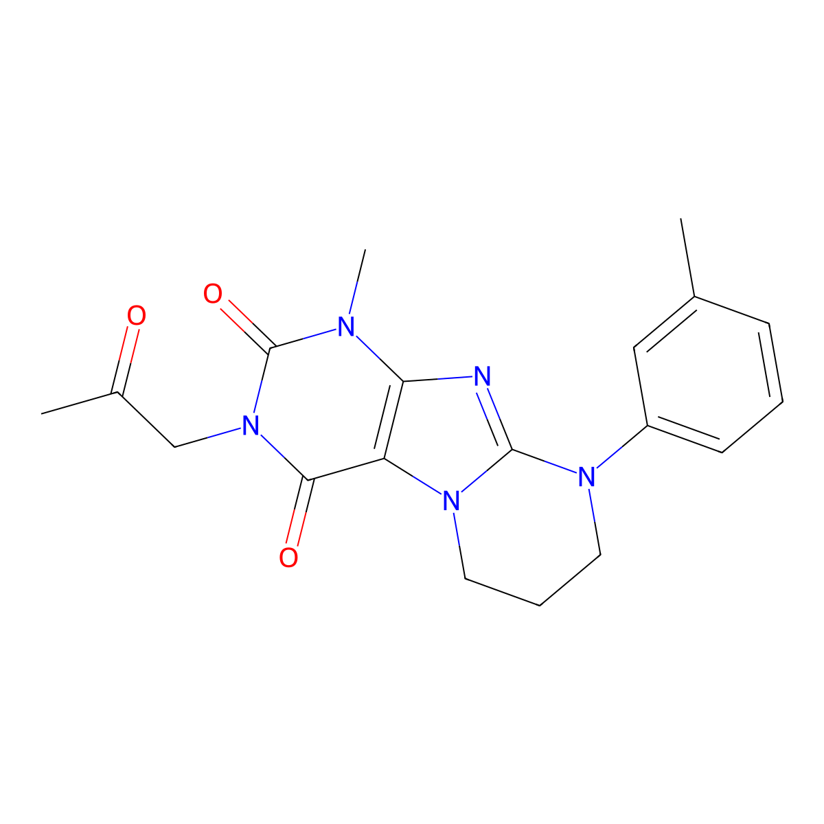 1-methyl-9-(3-methylphenyl)-3-(2-oxopropyl)-7,8-dihydro-6H-purino[7,8-a]pyrimidine-2,4-dione molecular structure, CAS 847854-75-5