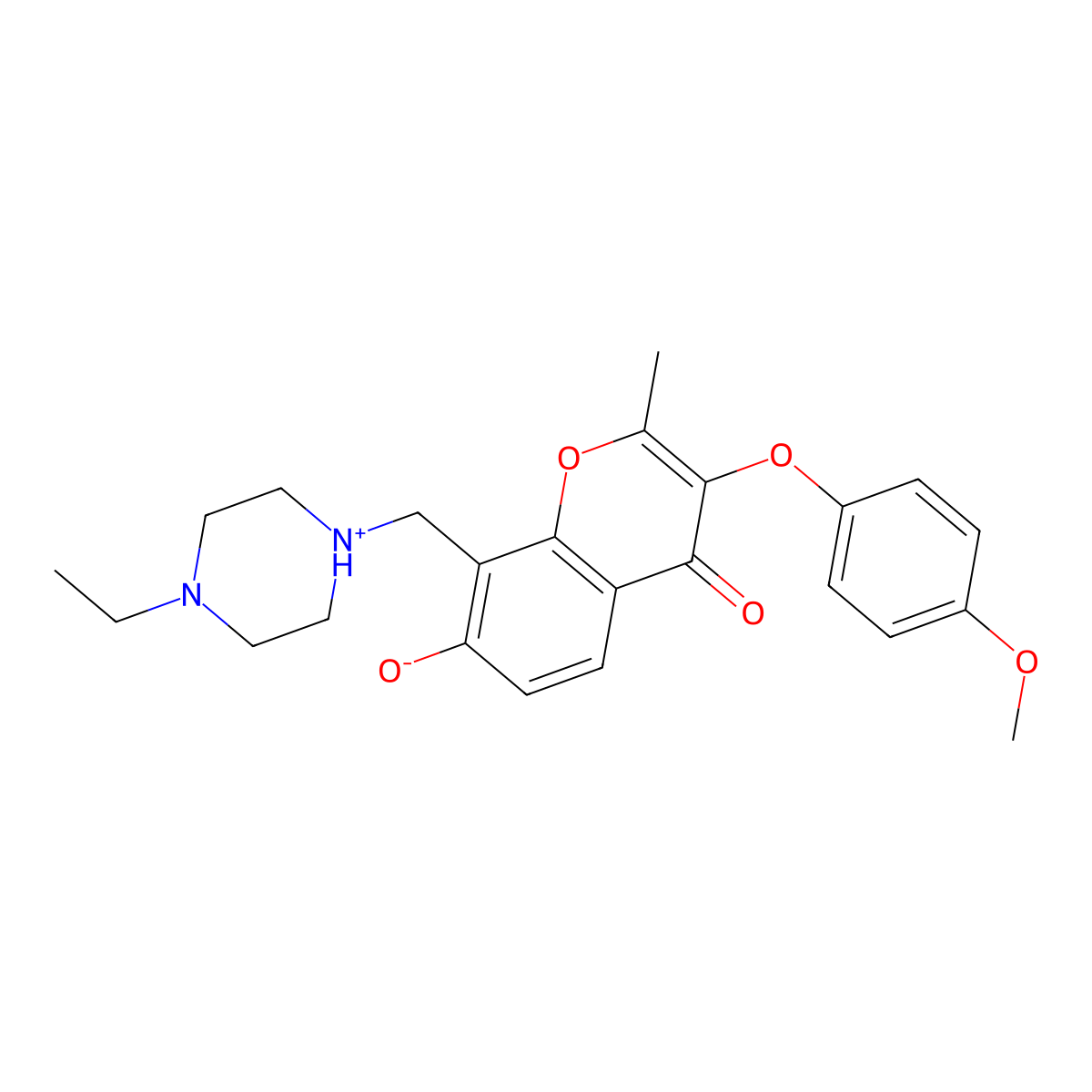 8-((4-ethylpiperazin-1-yl)methyl)-7-hydroxy-3-(4-methoxyphenoxy)-2-methyl-4H-chromen-4-one molecular structure, CAS 847855-09-8