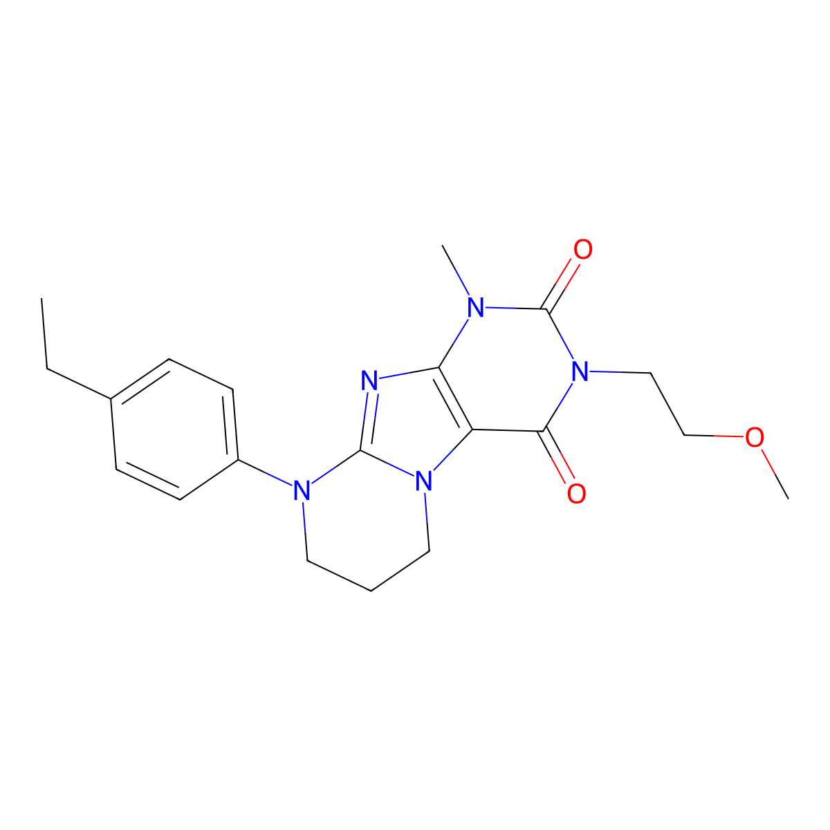 9-(4-ethylphenyl)-3-(2-methoxyethyl)-1-methyl-7,8-dihydro-6H-purino[7,8-a]pyrimidine-2,4-dione molecular structure, CAS 847856-10-4