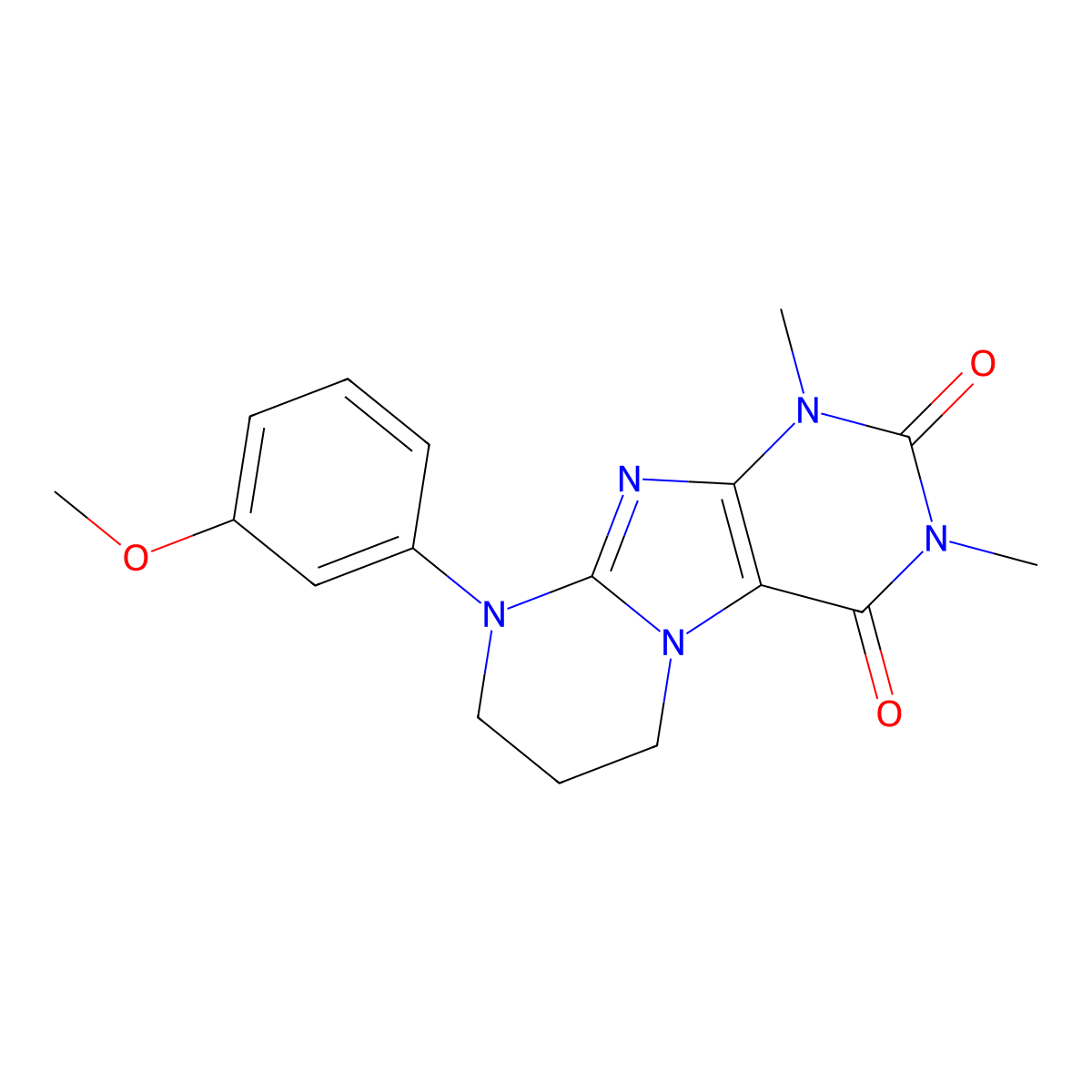9-(3-methoxyphenyl)-1,3-dimethyl-7,8-dihydro-6H-purino[7,8-a]pyrimidine-2,4-dione molecular structure, CAS 847856-43-3