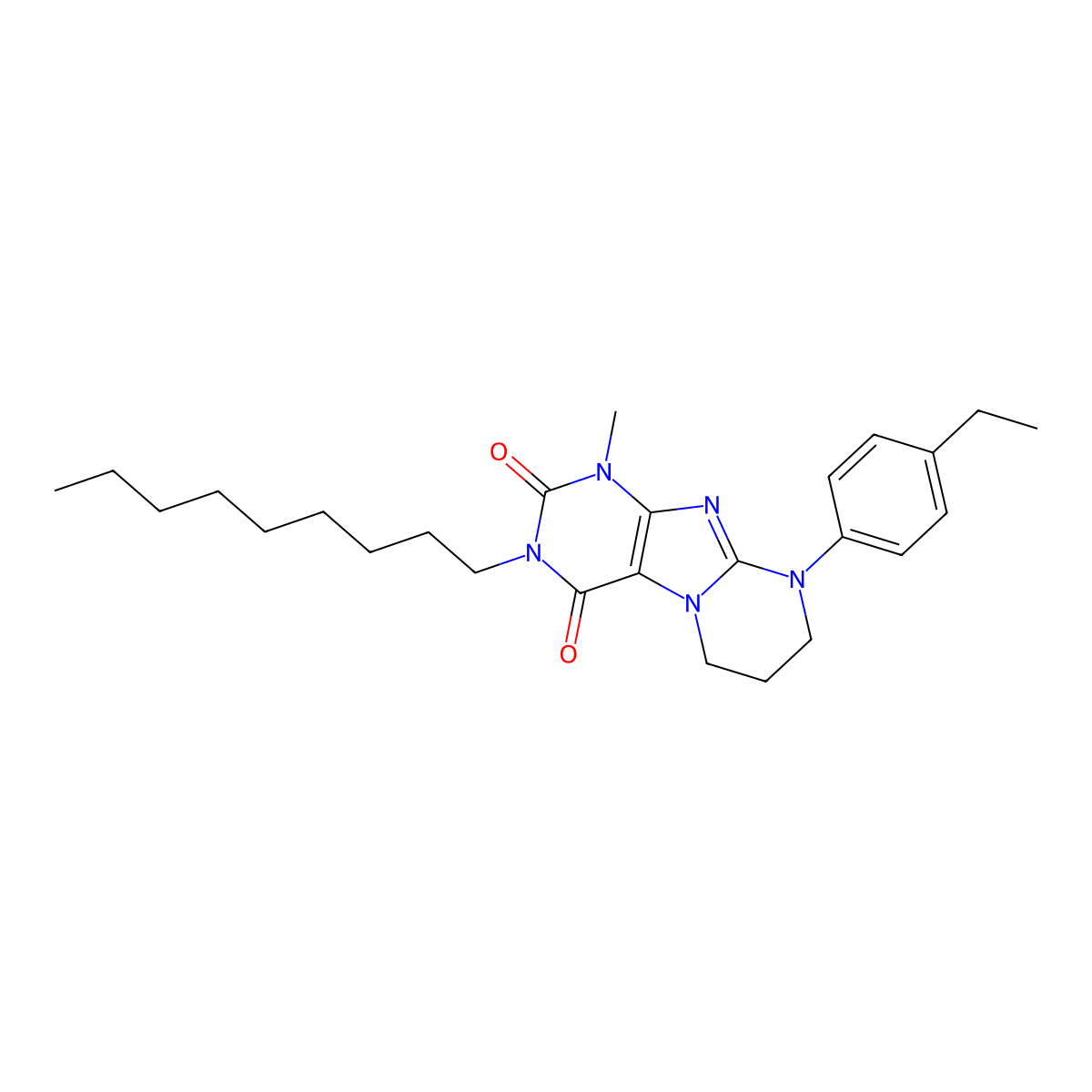 9-(4-ethylphenyl)-1-methyl-3-nonyl-7,8-dihydro-6H-purino[7,8-a]pyrimidine-2,4-dione molecular structure, CAS 847859-55-6