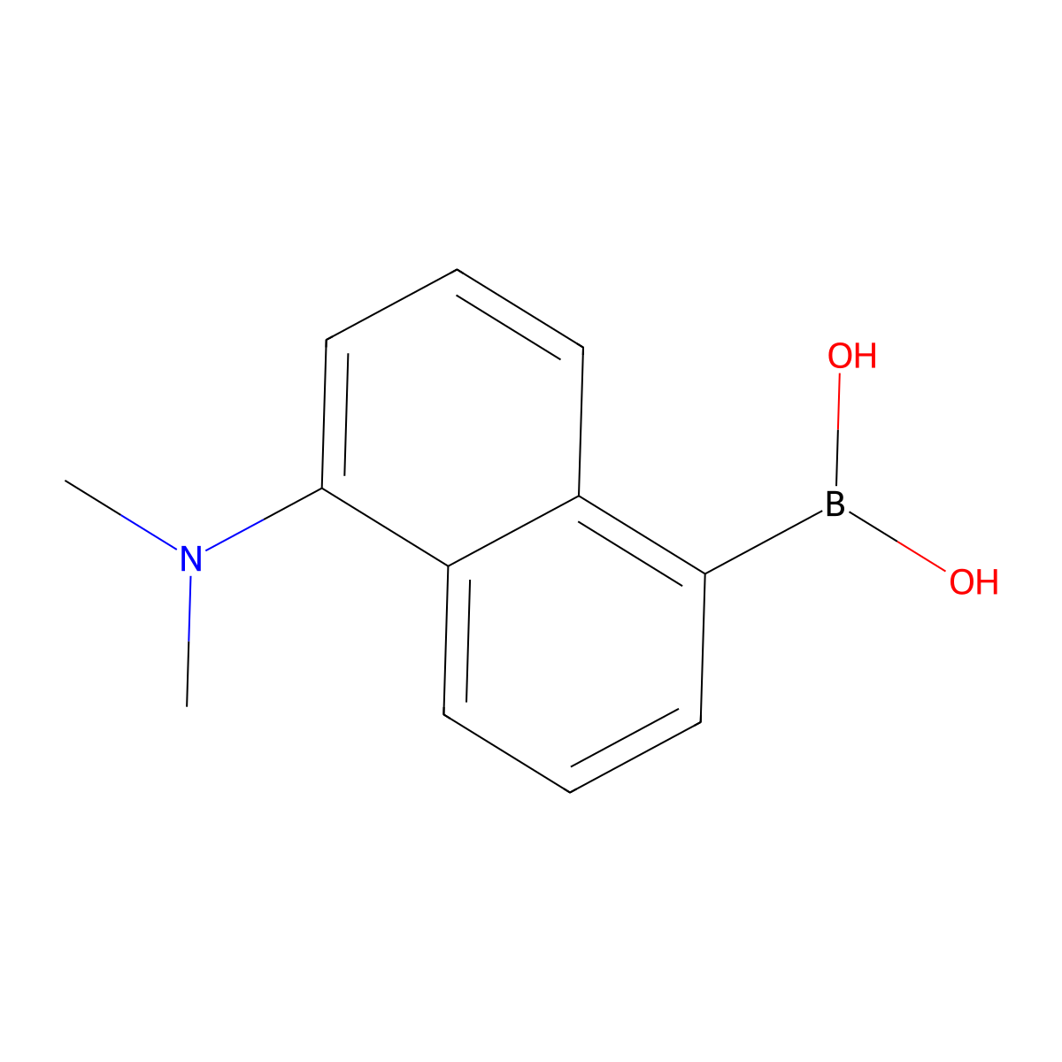 [5-(Dimethylamino)naphthalen-1-yl]boronic acid molecular structure, CAS 847861-96-5