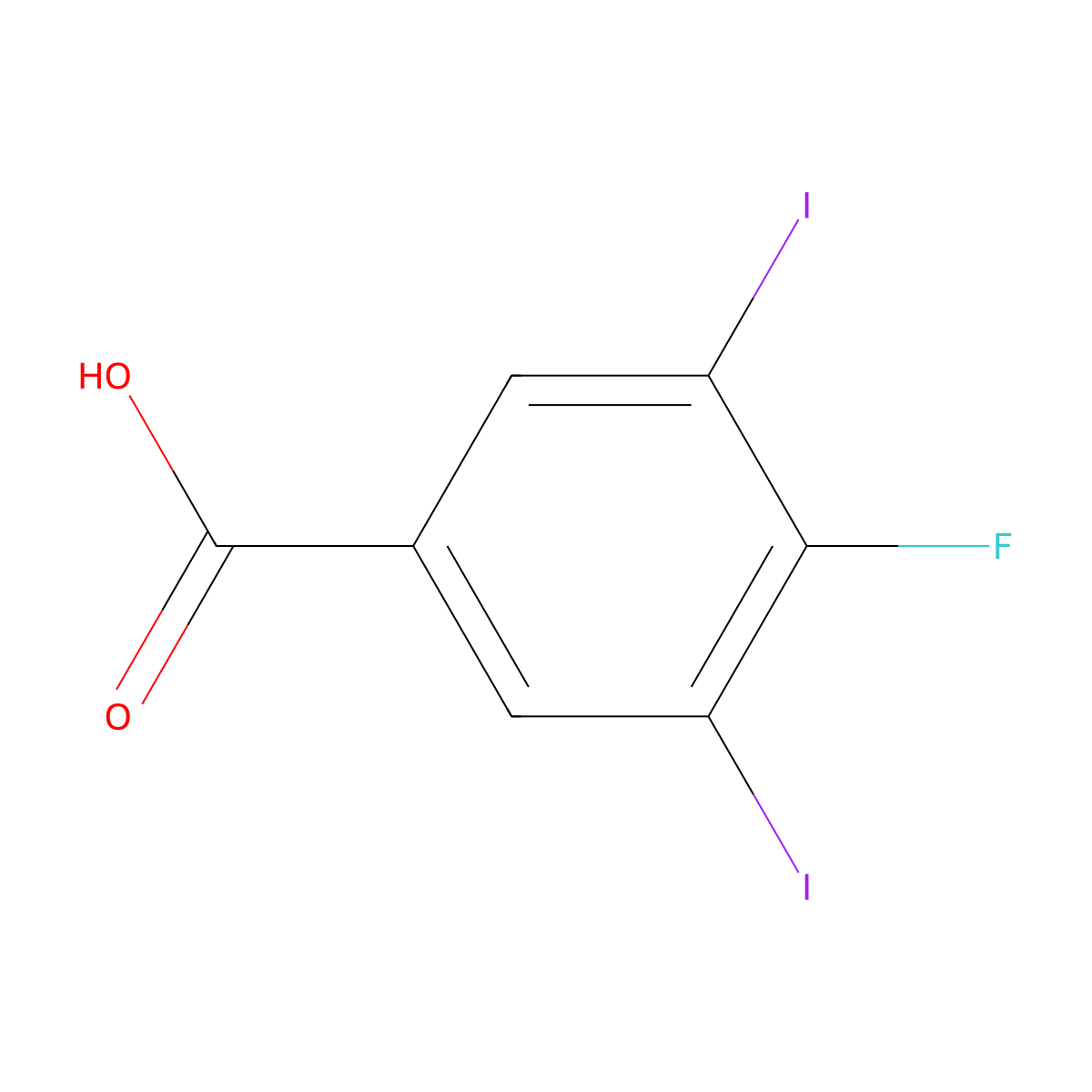 4-Fluoro-3,5-diiodobenzoic acid molecular structure, CAS 847862-87-7