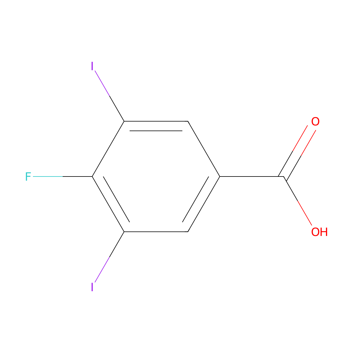 4-Fluoro-3,5-diiodobenzoic acid molecular structure, CAS 847862-87-7