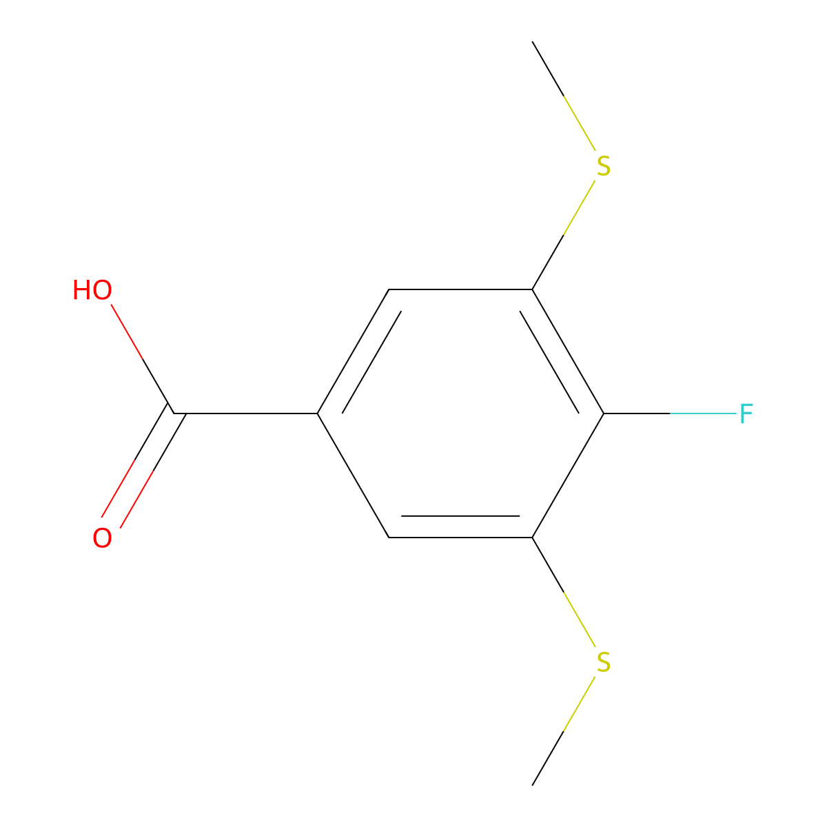 4-Fluoro-3,5-bis(methylthio)benzoic acid molecular structure, CAS 847862-91-3