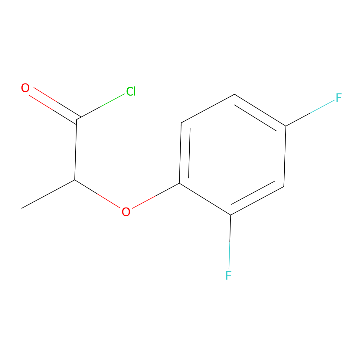 2-(2,4-Difluorophenoxy)propanoyl chloride molecular structure, CAS 847866-93-7
