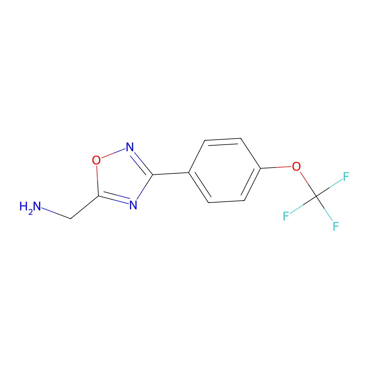 1-{3-[4-(Trifluoromethoxy)phenyl]-1,2,4-oxadiazol-5-yl}methanamine molecular structure, CAS 847868-59-1