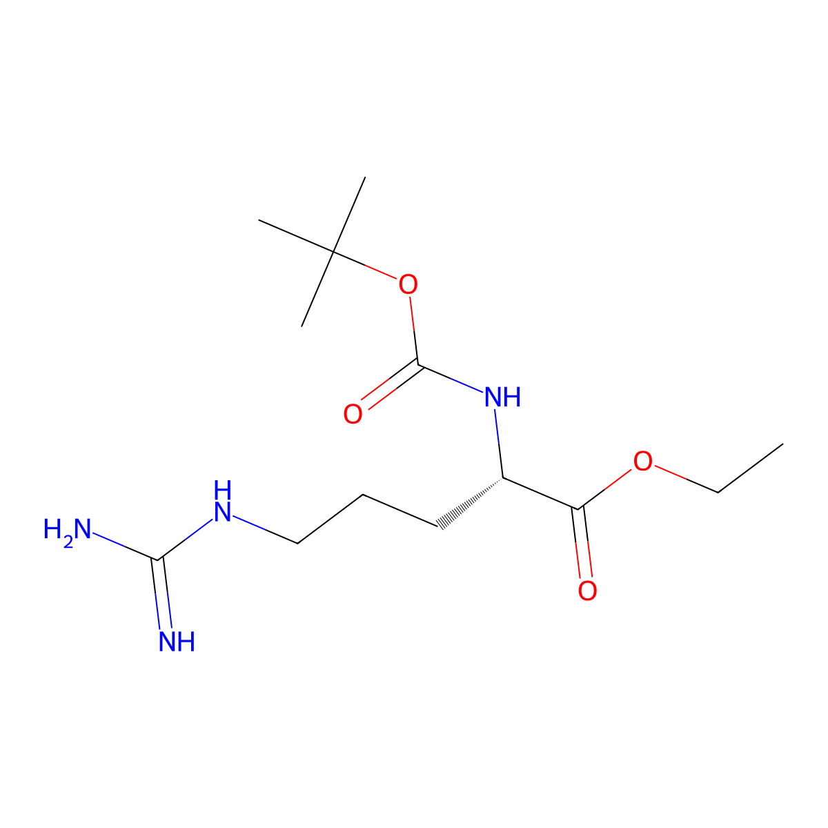 ethyl N2-((tert-butoxy)carbonyl)-L-argininate molecular structure, CAS 84787-81-5