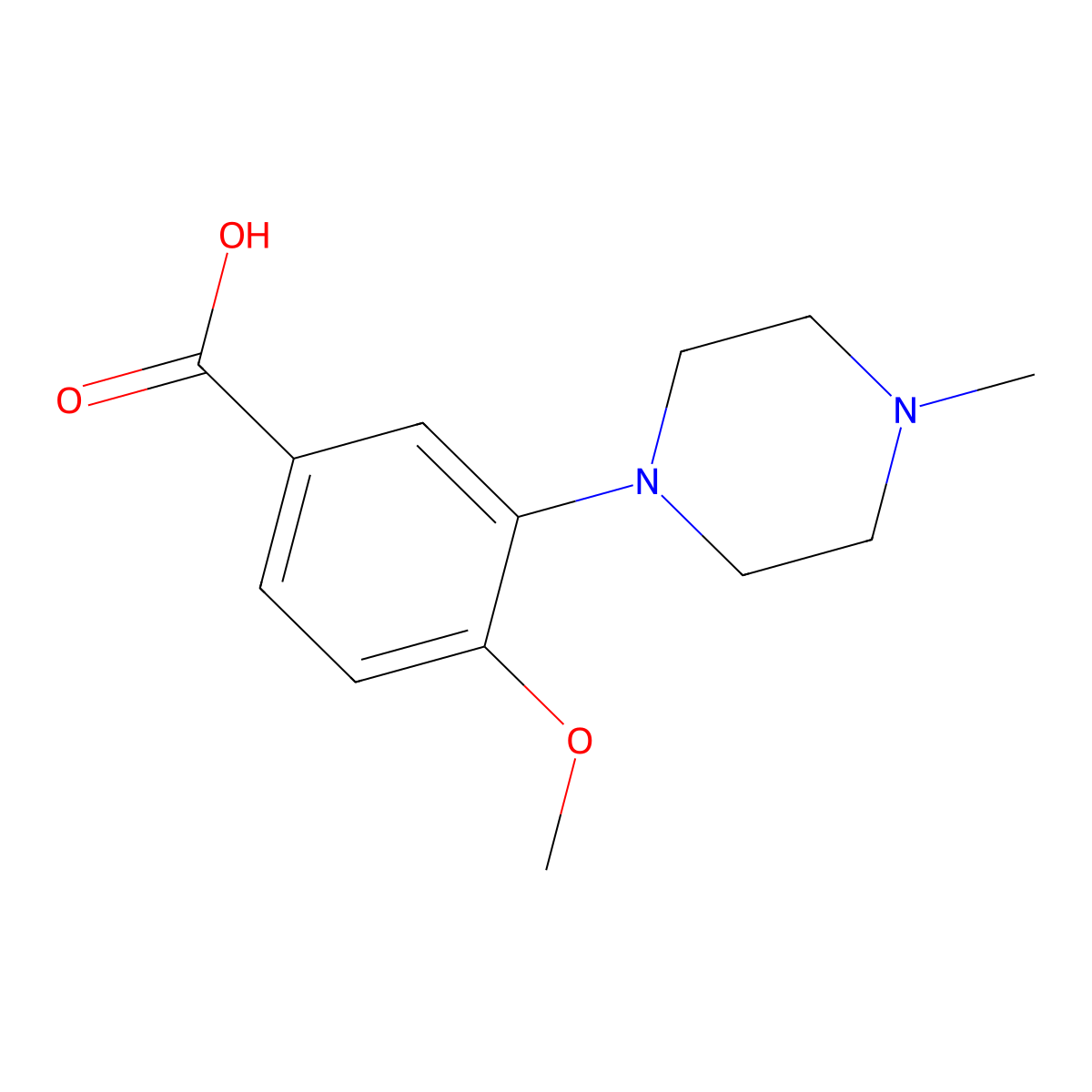 4-Methoxy-3-(4-methyl-1-piperazinyl)benzoic acid molecular structure, CAS 847871-76-5