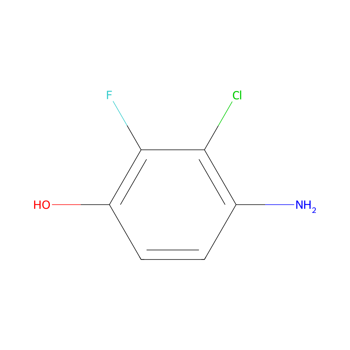 4-Amino-3-chloro-2-fluorophenol molecular structure, CAS 847872-09-7