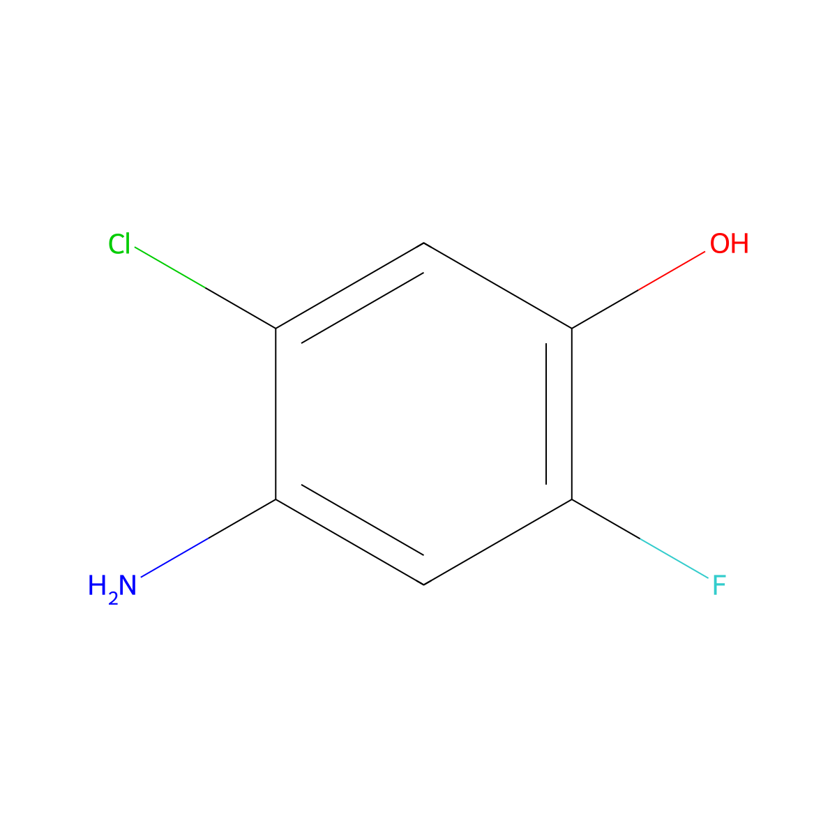 4-Amino-5-chloro-2-fluorophenol molecular structure, CAS 847872-10-0