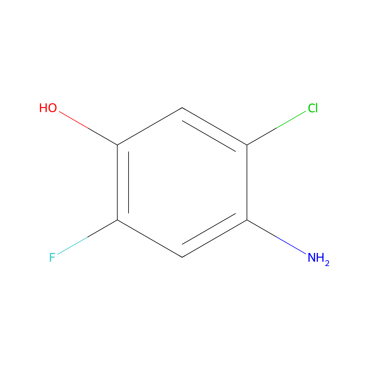 4-Amino-5-chloro-2-fluorophenol molecular structure, CAS 847872-10-0