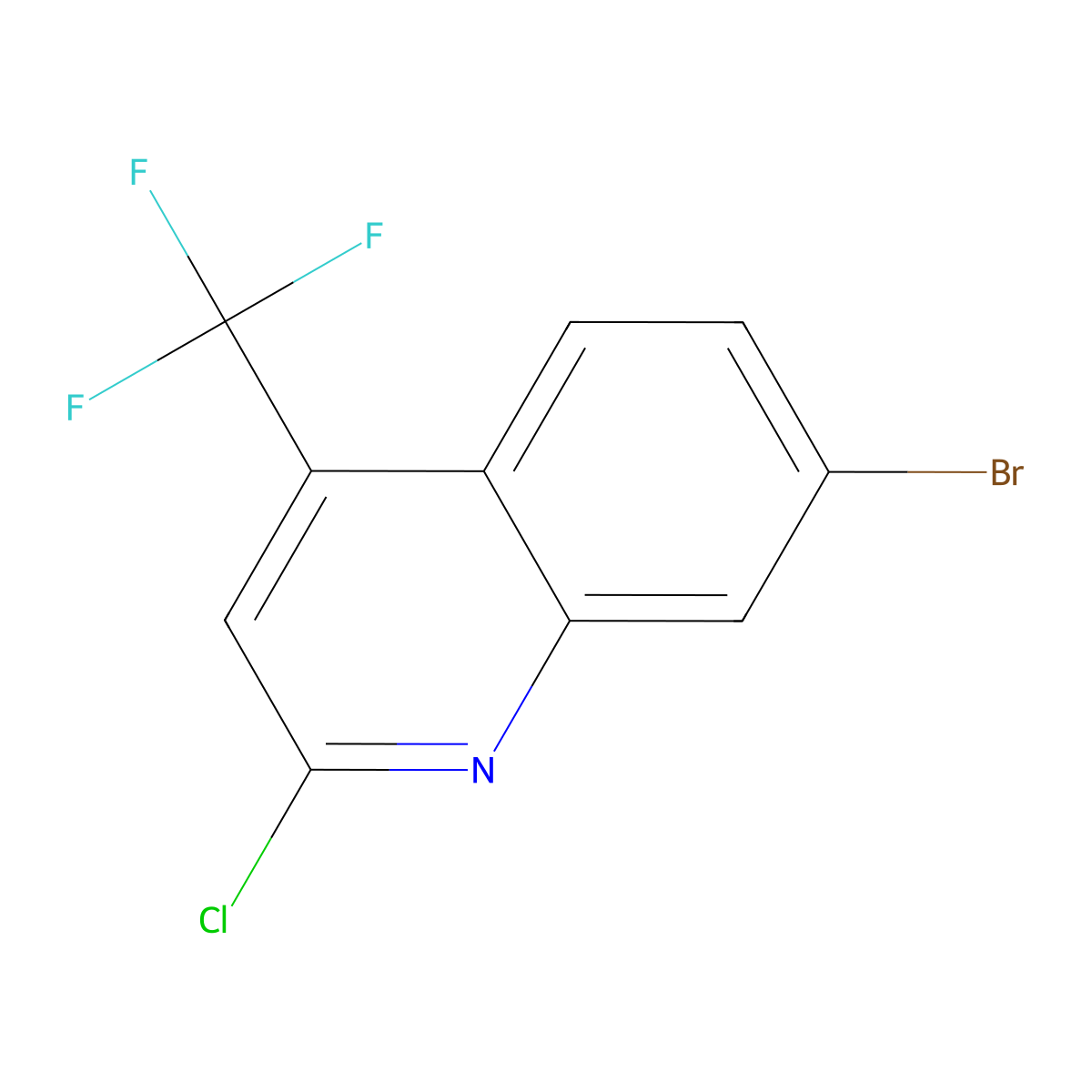 7-Bromo-2-chloro-4-(trifluoromethyl)quinoline molecular structure, CAS 847900-74-7