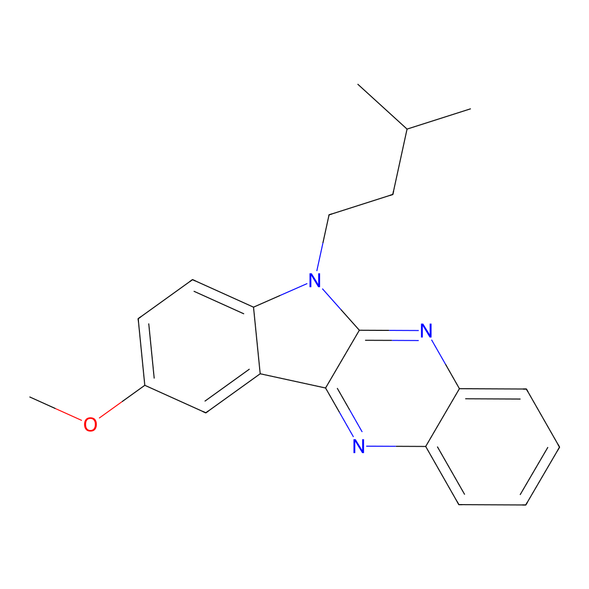 2-Methoxy-5-(3-methylbutyl)indolo[2,3-b]quinoxaline molecular structure, CAS 847915-22-4