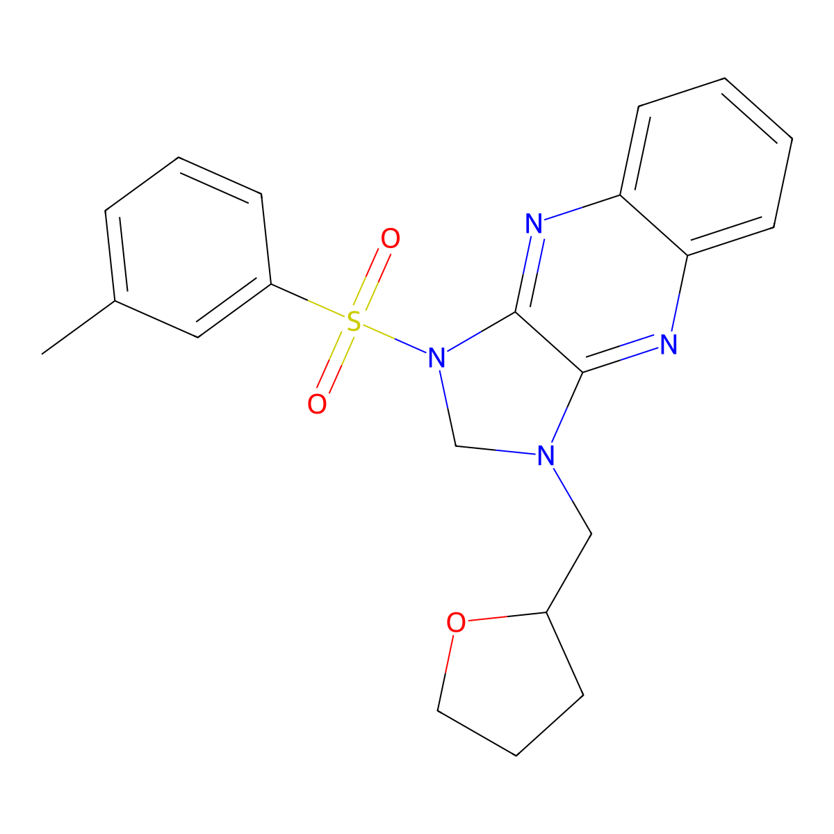1-((tetrahydrofuran-2-yl)methyl)-3-(m-tolylsulfonyl)-2,3-dihydro-1H-imidazo[4,5-b]quinoxaline molecular structure, CAS 847916-15-8