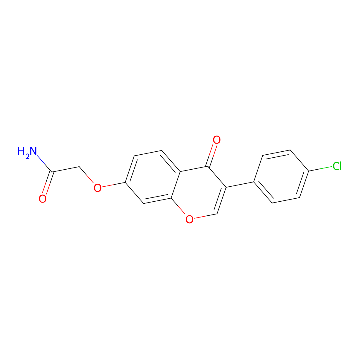 2-((3-(4-chlorophenyl)-4-oxo-4H-chromen-7-yl)oxy)acetamide molecular structure, CAS 847917-21-9