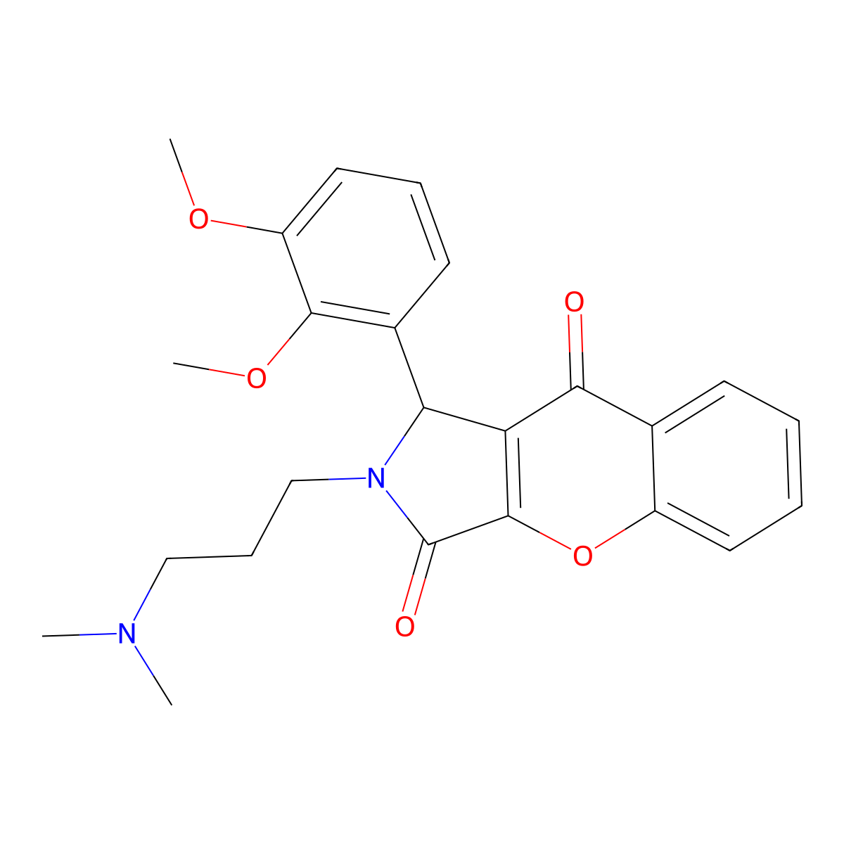 1-(2,3-Dimethoxyphenyl)-2-(3-(dimethylamino)propyl)-1,2-dihydrochromeno[2,3-c]pyrrole-3,9-dione molecular structure, CAS 847917-40-2