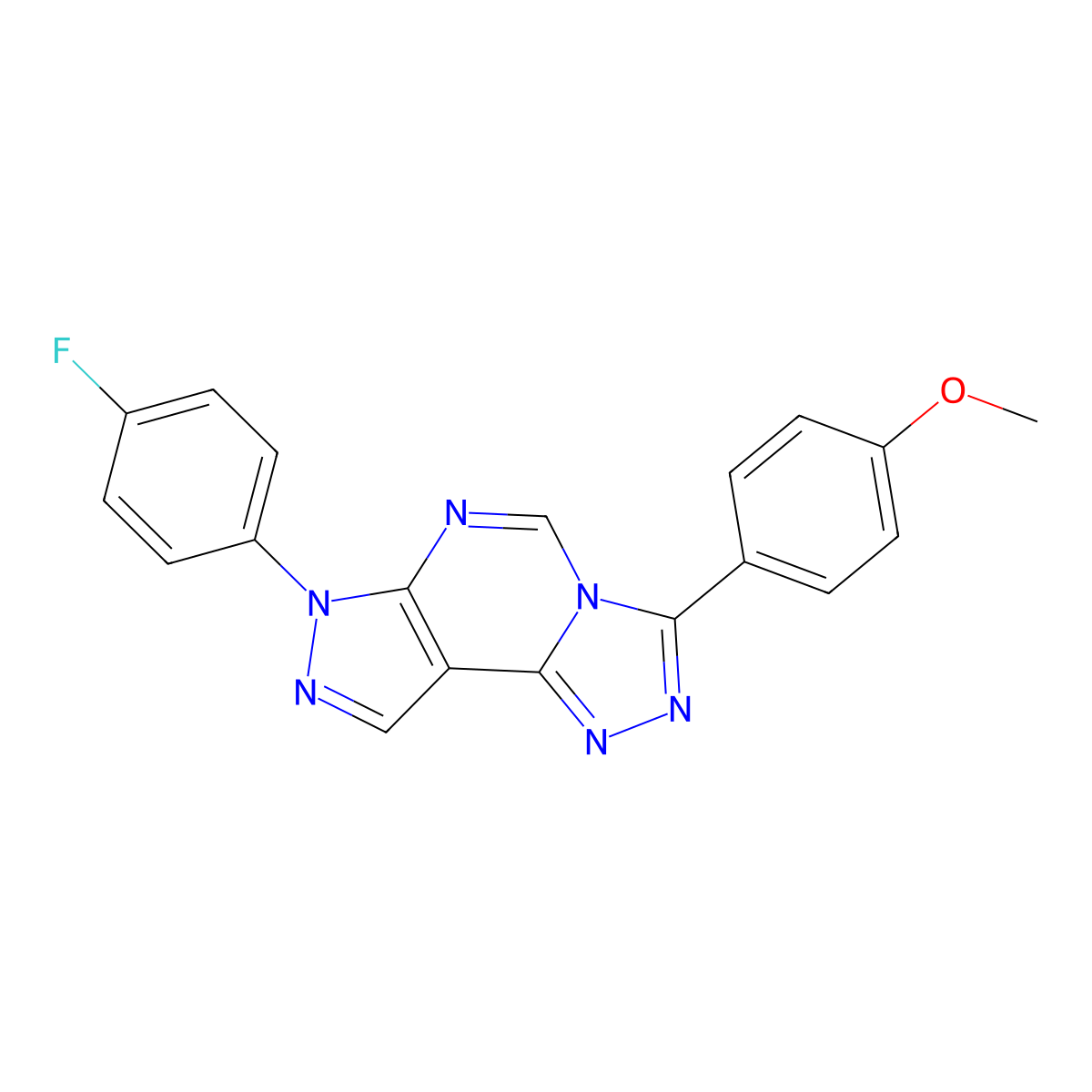 10-(4-Fluorophenyl)-5-(4-methoxyphenyl)-3,4,6,8,10,11-hexaazatricyclo[7.3.0.0^{2,6}]dodeca-1(9),2,4,7,11-pentaene molecular structure, CAS 847917-60-6