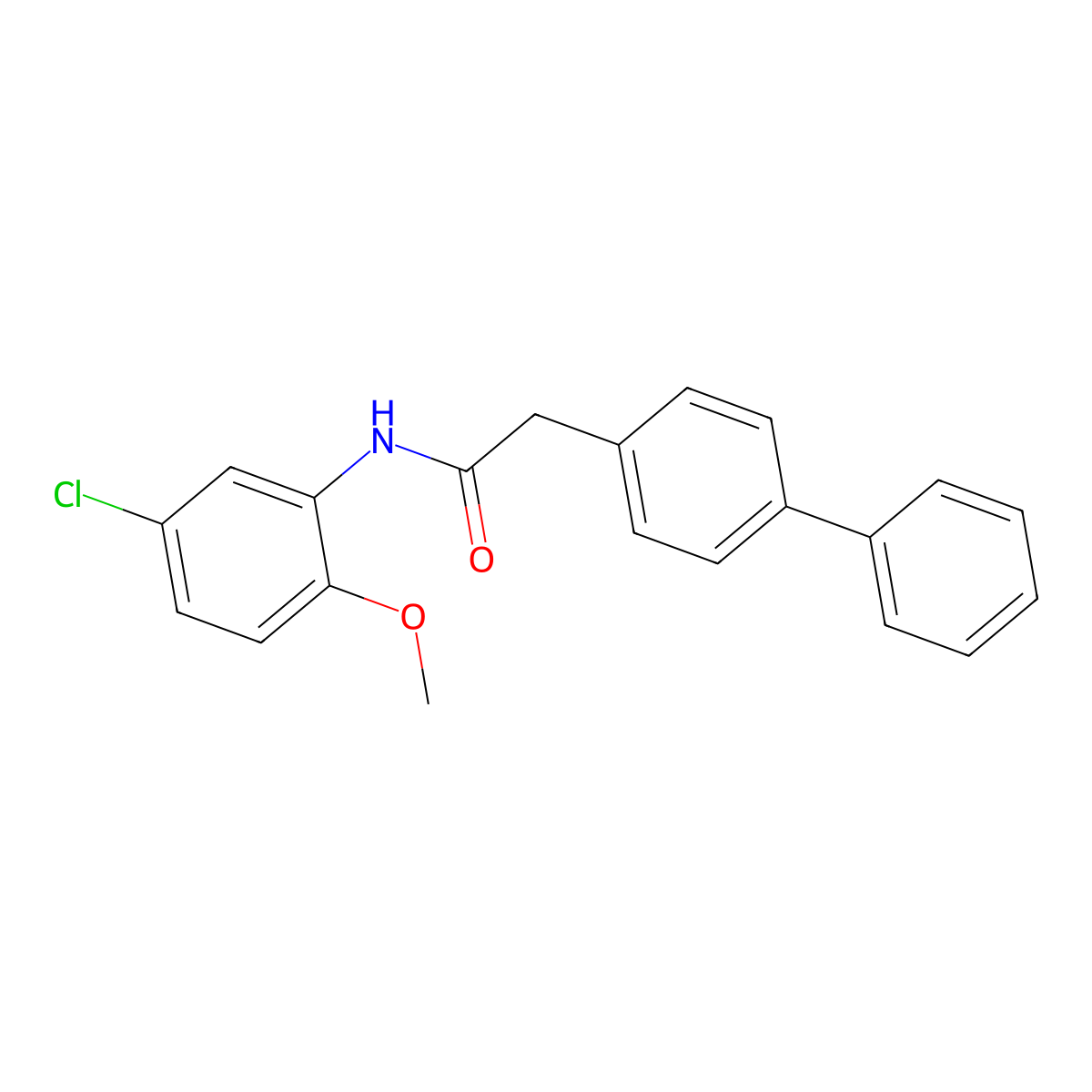 N-(5-chloro-2-methoxyphenyl)-2-(4-phenylphenyl)acetamide molecular structure, CAS 847919-69-1