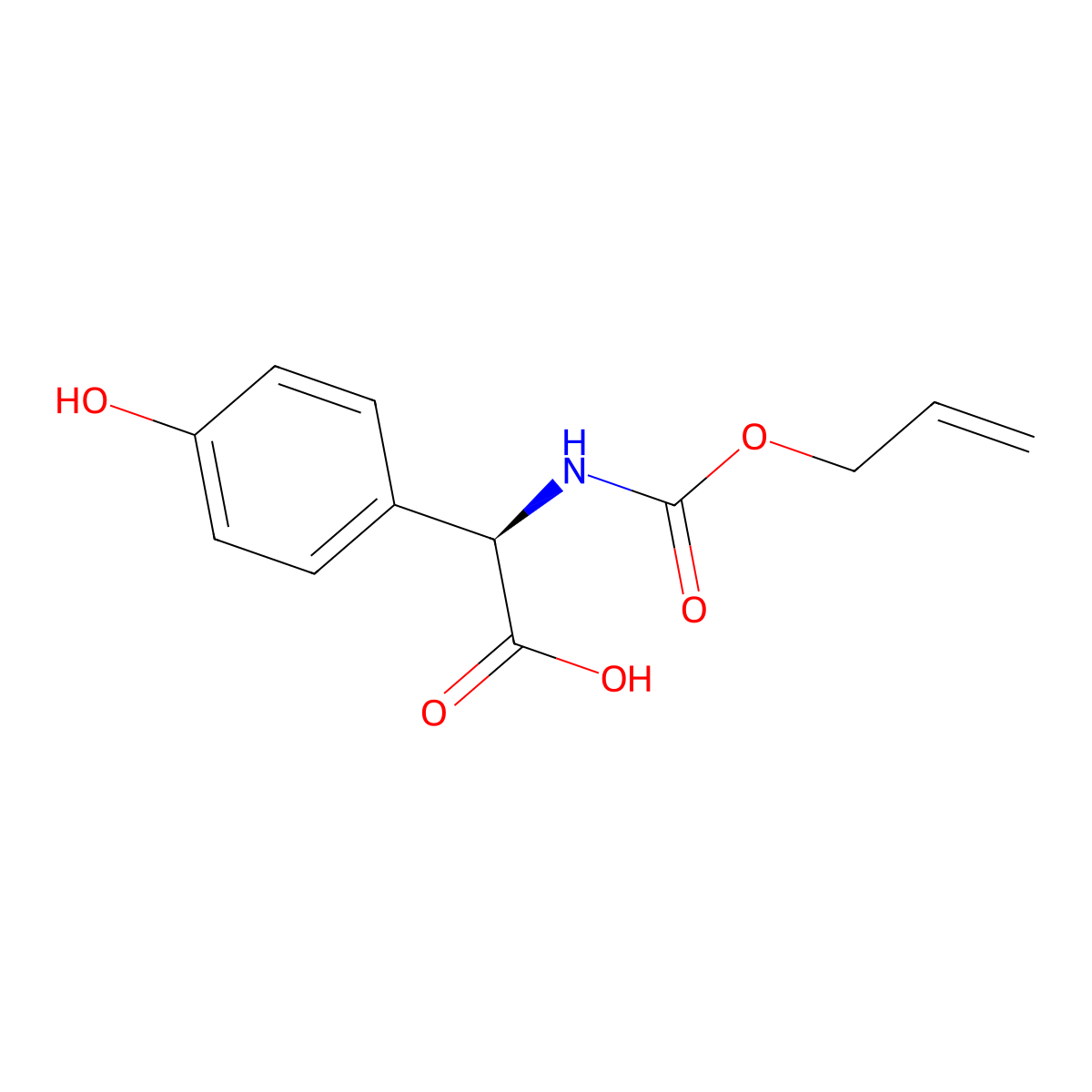 (R)-((Allyloxy)carbonylamino)(4-hydroxyphenyl)acetic acid molecular structure, CAS 84792-41-6