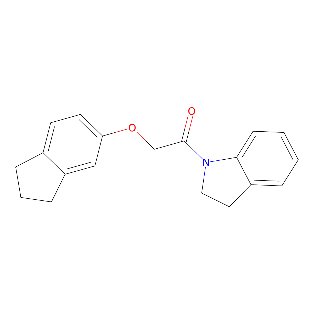 2-(2,3-dihydro-1H-inden-5-yloxy)-1-(2,3-dihydroindol-1-yl)ethanone molecular structure, CAS 847921-70-4