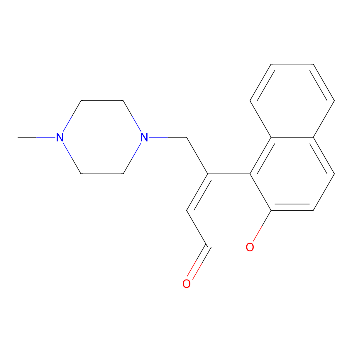 1-[(4-methylpiperazin-1-yl)methyl]-3H-benzo[f]chromen-3-one molecular structure, CAS 847922-05-8