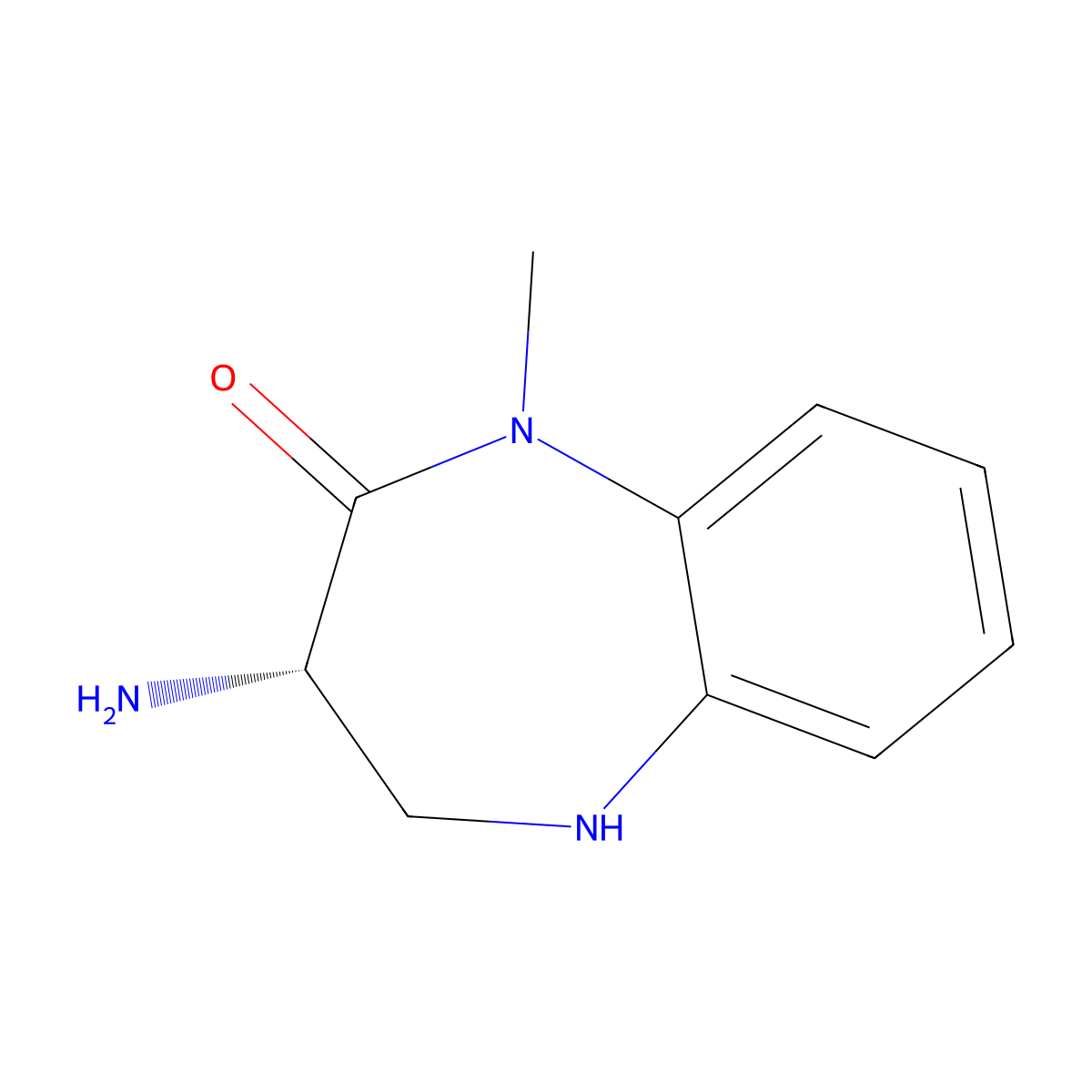 (S)-3-Amino-1-methyl-4,5-dihydro-1H-benzo[b][1,4]diazepin-2(3H)-one molecular structure, CAS 847926-38-9