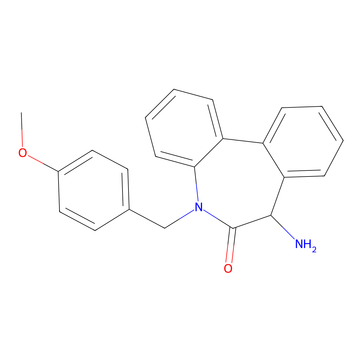 7-Amino-5-(4-methoxybenzyl)-5,7-dihydro-6H-dibenzo[b,d]azepin-6-one molecular structure, CAS 847926-45-8