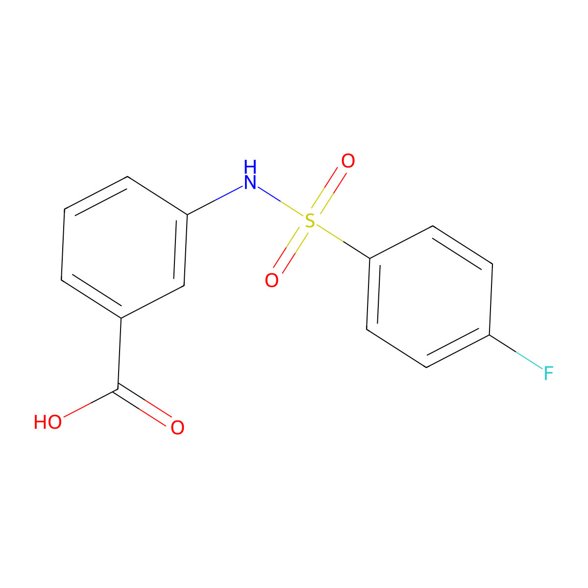 3-{[(4-Fluorophenyl)sulfonyl]amino}benzoic acid molecular structure, CAS 847929-55-9
