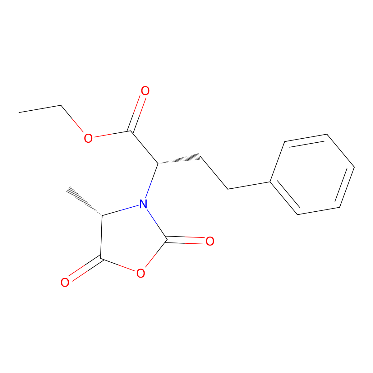 N-(1(S)-Ethoxycarbonyl-3-phenylpropyl)-L-alanine N-carboxyanhydride molecular structure, CAS 84793-24-8