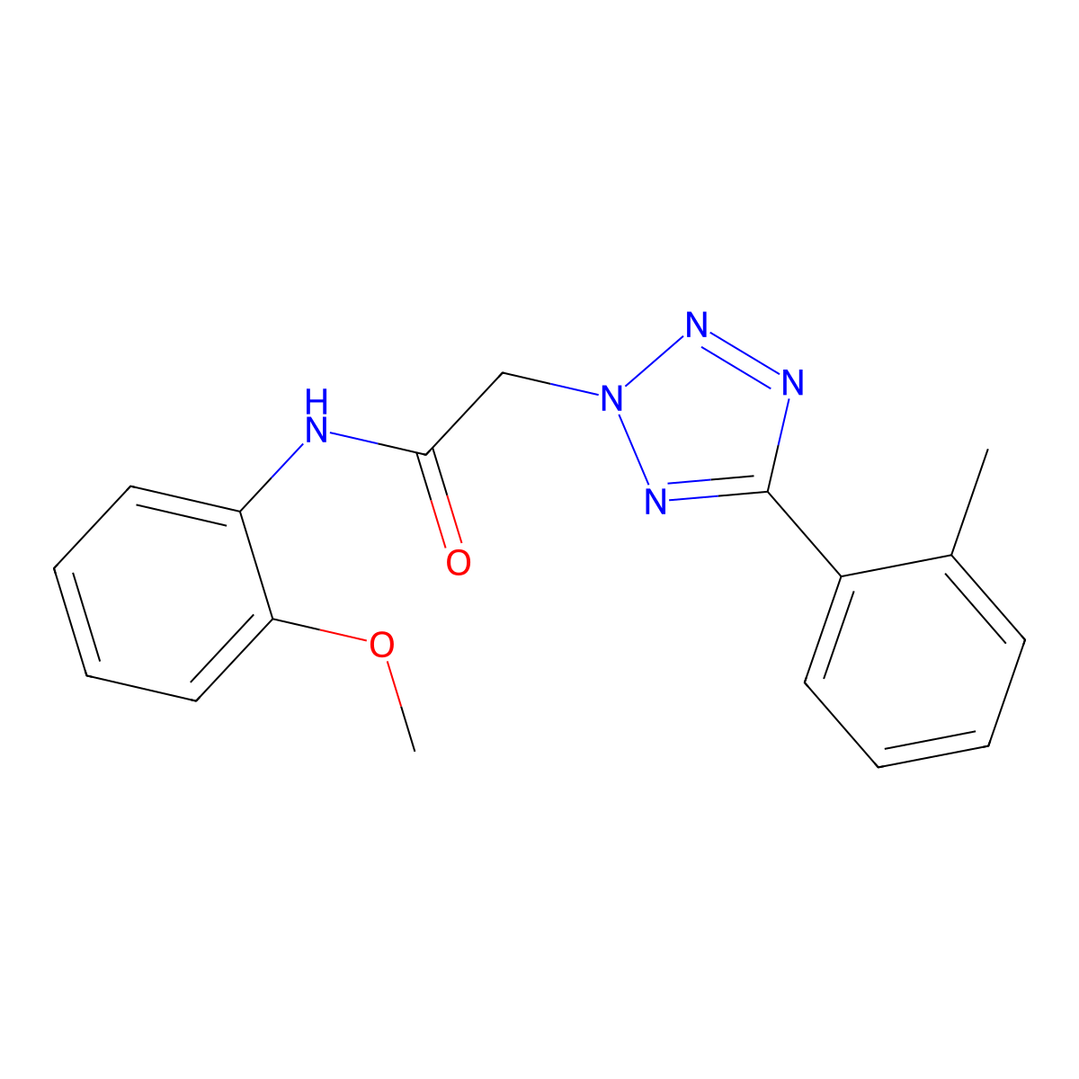 N-(2-methoxyphenyl)-2-[5-(2-methylphenyl)-2H-tetrazol-2-yl]acetamide molecular structure, CAS 847931-60-6