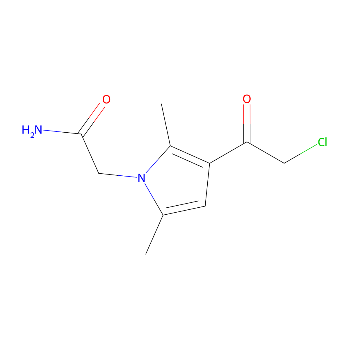 2-[3-(2-chloroacetyl)-2,5-dimethyl-1H-pyrrol-1-yl]acetamide molecular structure, CAS 847934-04-7