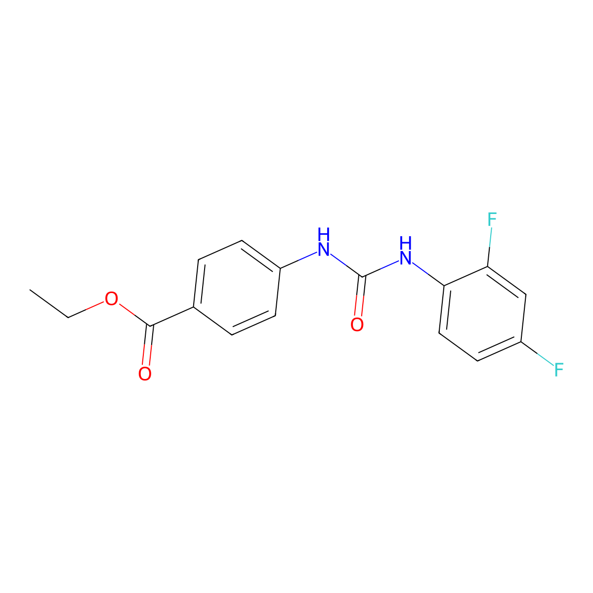 Ethyl 4-[[(2,4-difluorophenyl)carbamoyl]amino]benzoate molecular structure, CAS 847936-20-3