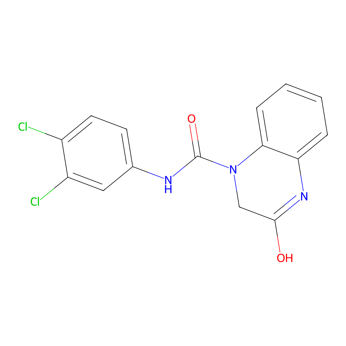 N-(3,4-dichlorophenyl)-3-oxo-3,4-dihydroquinoxaline-1(2H)-carboxamide molecular structure, CAS 847936-34-9