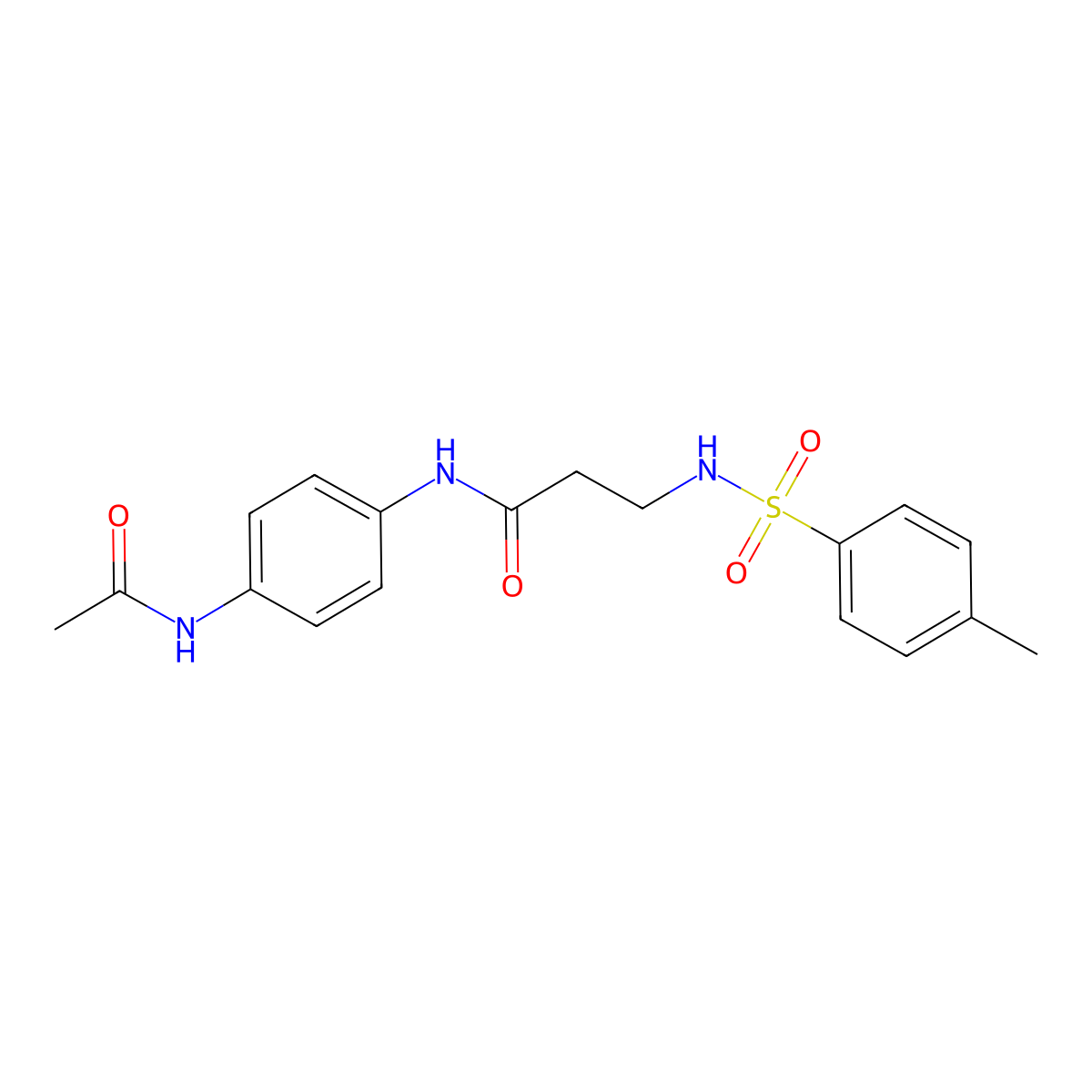 N-(4-acetamidophenyl)-3-(4-methylbenzenesulfonamido)propanamide molecular structure, CAS 847938-09-4