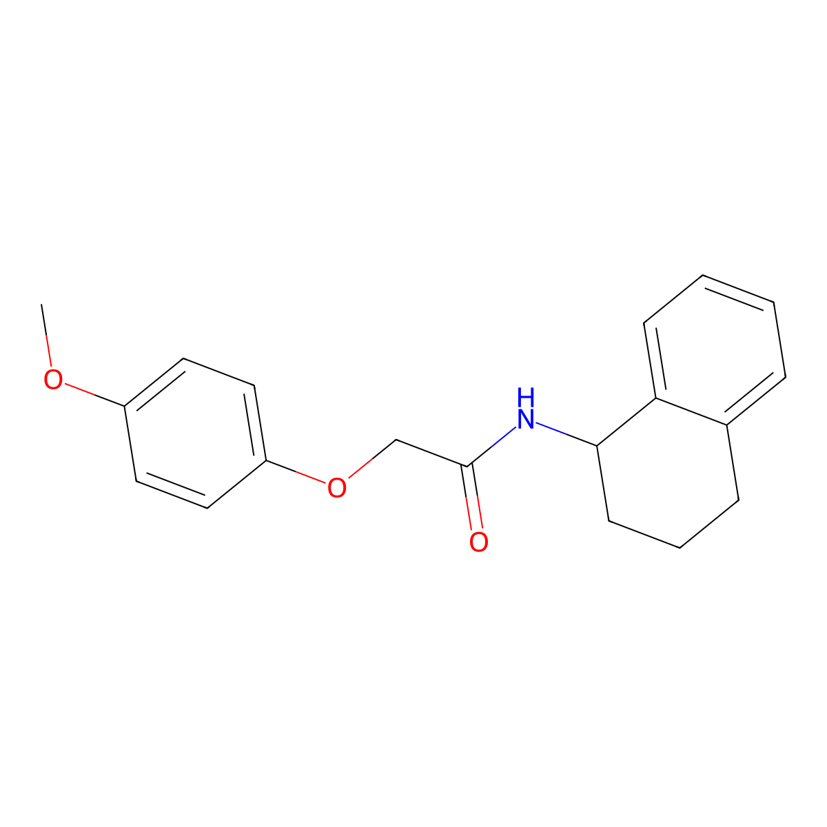 2-(4-methoxyphenoxy)-N-(1,2,3,4-tetrahydronaphthalen-1-yl)acetamide molecular structure, CAS 847938-80-1
