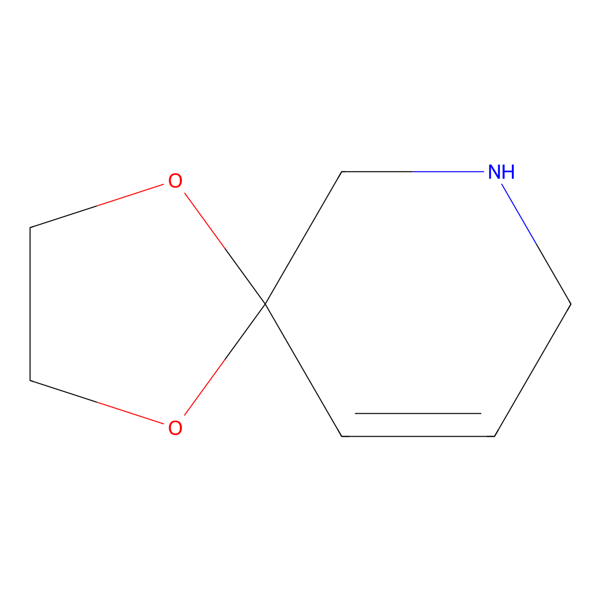 1,4-Dioxa-7-azaspiro[4.5]dec-9-ene molecular structure, CAS 84794-18-3