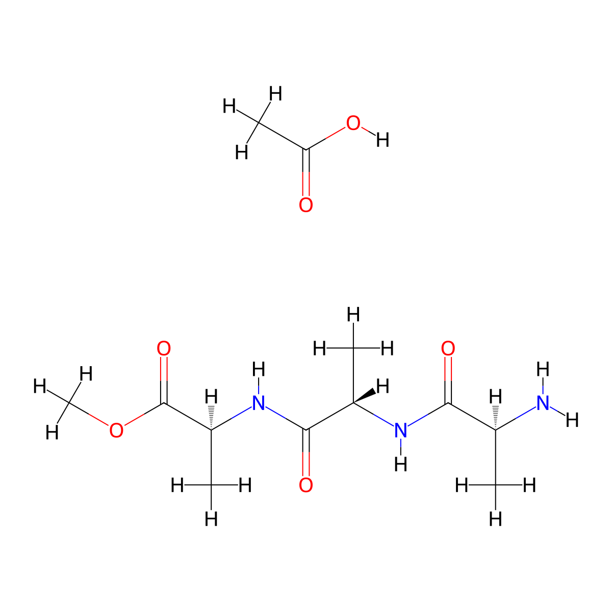 L-Alanine, L-alanyl-L-alanyl-, methyl ester, acetate (1:1) molecular structure, CAS 84794-58-1