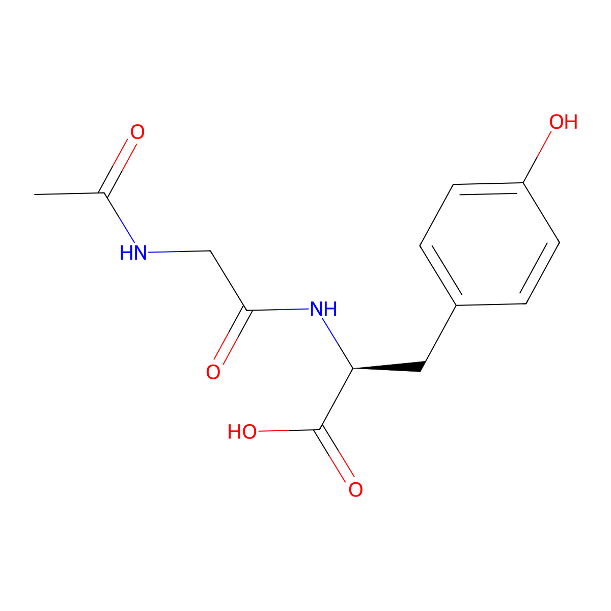 (2S)-2-(2-acetamidoacetamido)-3-(4-hydroxyphenyl)propanoic acid molecular structure, CAS 84794-59-2