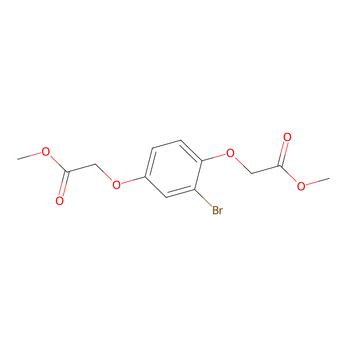 Dimethyl 2,2'-((2-bromo-1,4-phenylene)bis(oxy))diacetate molecular structure, CAS 84794-82-1