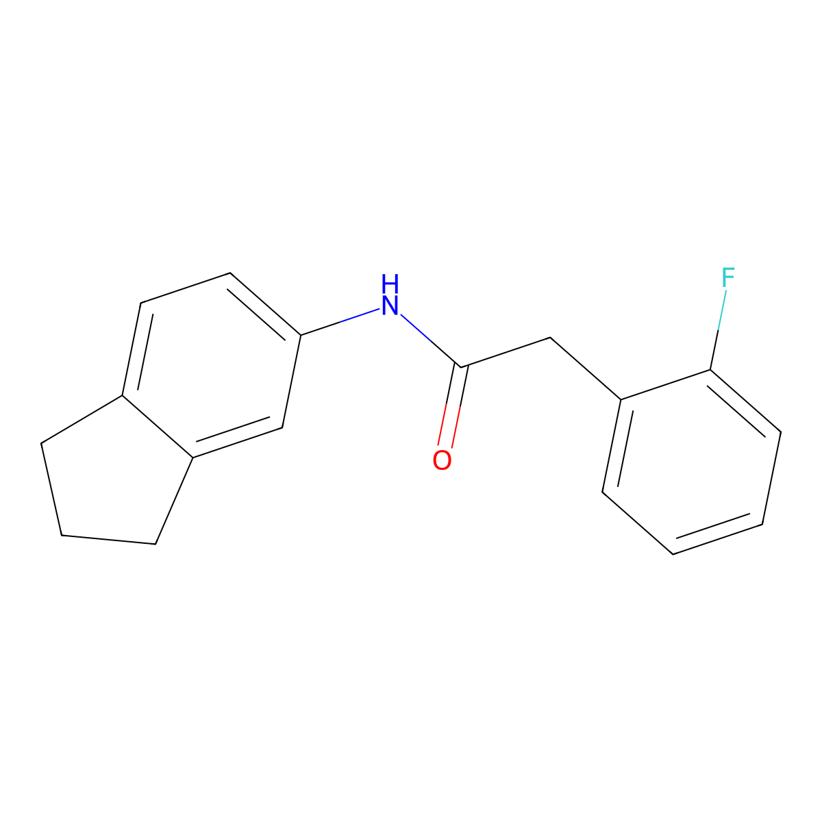 N-(2,3-dihydro-1H-inden-5-yl)-2-(2-fluorophenyl)acetamide molecular structure, CAS 847940-58-3