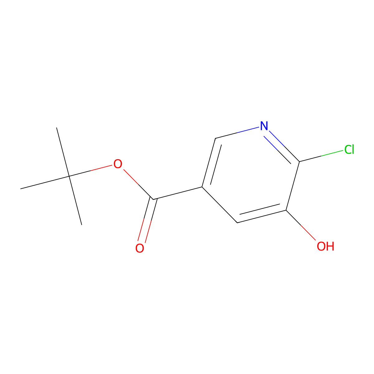 Tert-butyl 6-chloro-5-hydroxynicotinate molecular structure, CAS 847943-54-8