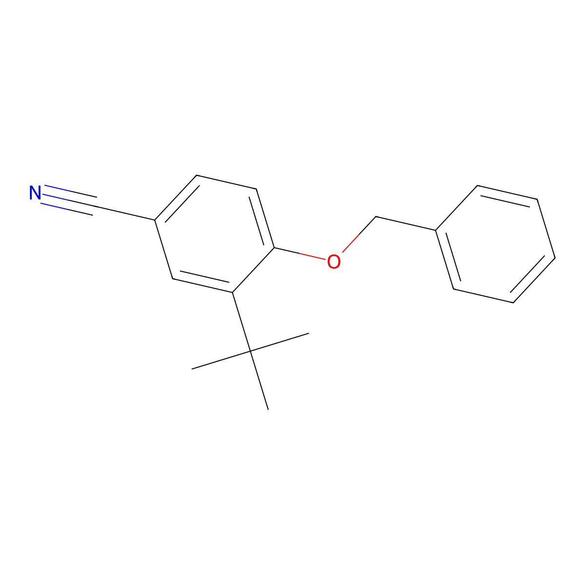 4-(Benzyloxy)-3-(tert-butyl)benzonitrile molecular structure, CAS 847943-59-3