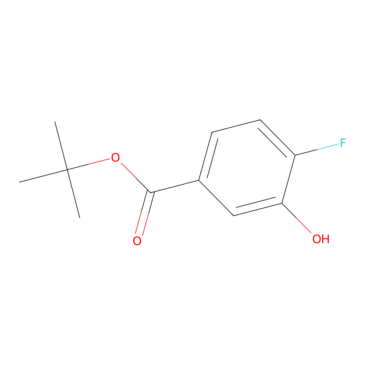 Tert-butyl 4-fluoro-3-hydroxybenzoate molecular structure, CAS 847943-90-2