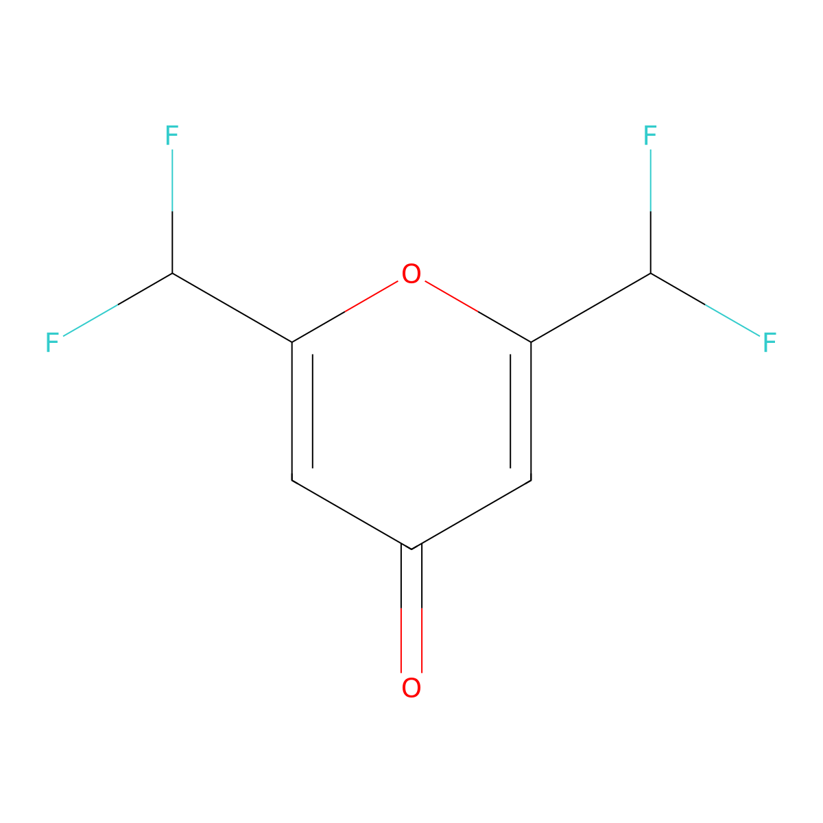 2,6-Bis(difluoromethyl)pyran-4-one molecular structure, CAS 847947-32-4