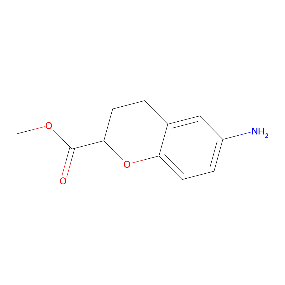 methyl 6-amino-3,4-dihydro-2H-1-benzopyran-2-carboxylate molecular structure, CAS 847948-85-0