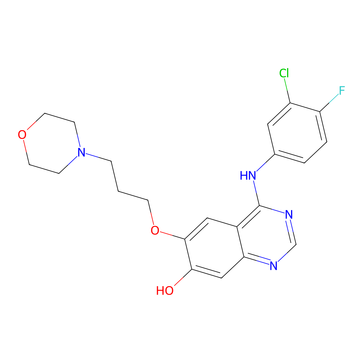 O-Desmethyl Gefitinib molecular structure, CAS 847949-49-9