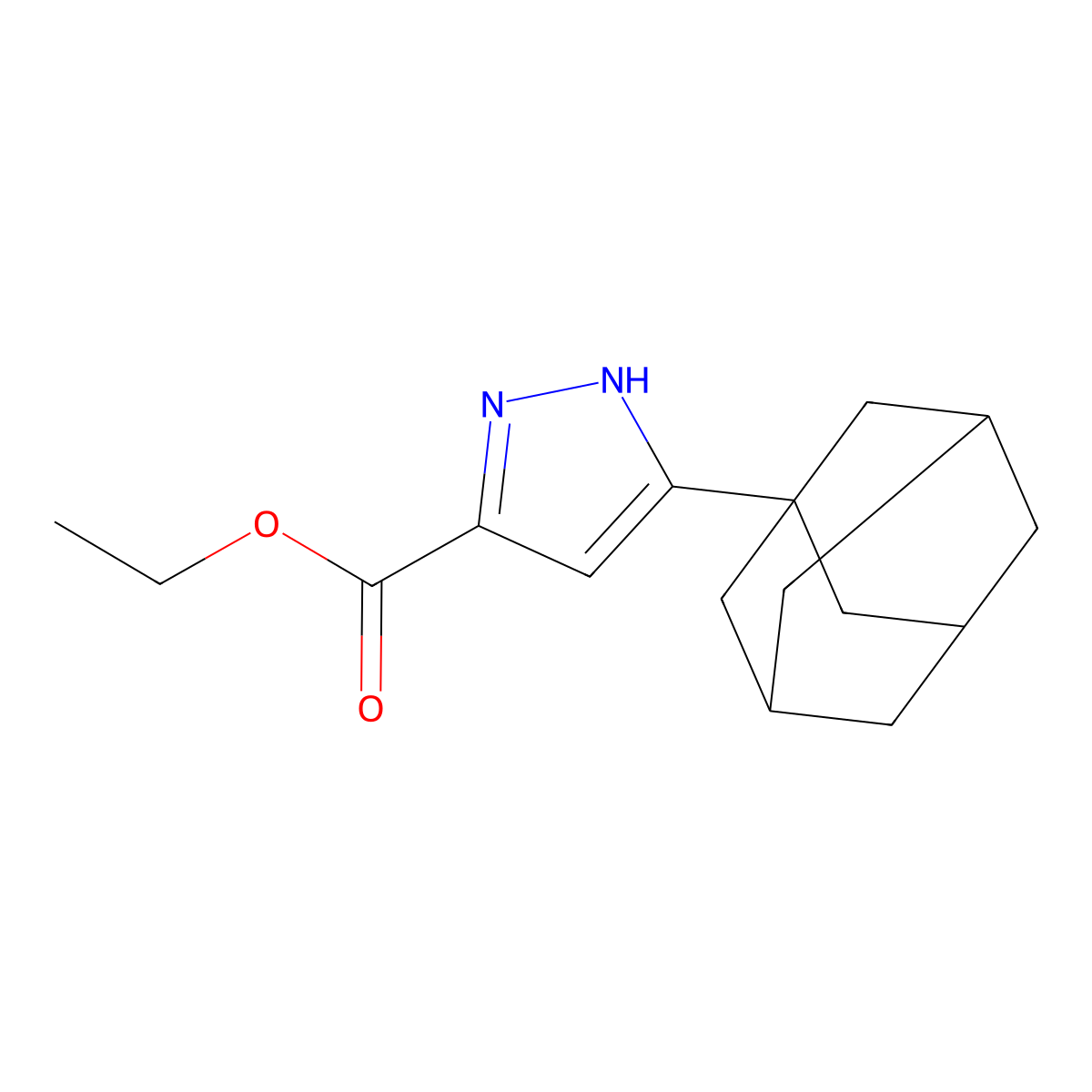 ethyl 5-(adamantan-1-yl)-1H-pyrazole-3-carboxylate molecular structure, CAS 847955-97-9
