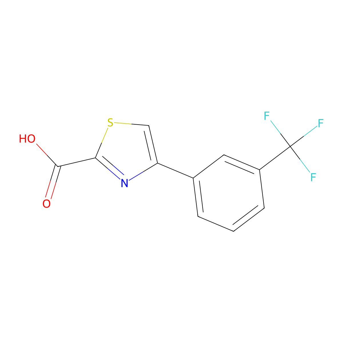 4-(3-(Trifluoromethyl)phenyl)thiazole-2-carboxylic acid molecular structure, CAS 847956-11-0